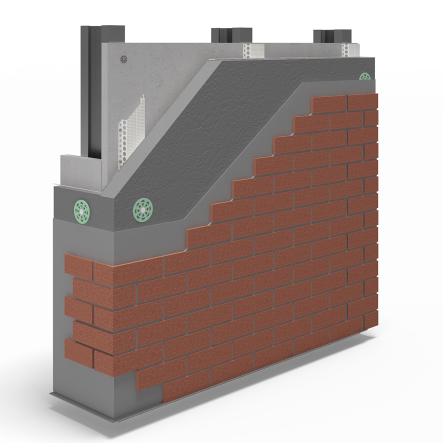 Wetherby Modular External Wall Insulation System - BAW_20_145_S_A_UK - Steel Frame - Drainage Cavity - EEPS - WBS Brick Slip 7
