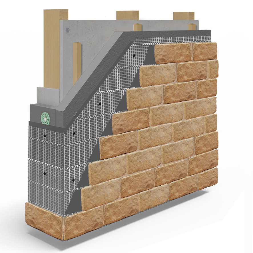 Wetherby Modular 2 External Wall Insulation System - BAW_20_145_S_A_UK - Timber Frame - Drainage Cavity - EEPS - WBS Stone Slip