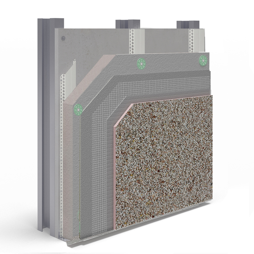 Epsitec SF Steel Frame External Wall Insulation System - BAW_20_177_S_A_UK - Drainage Cavity - Enhanced EPS - WBS Dash